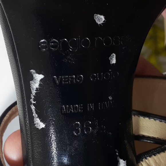 Sergio Rossi cream and black leather heels size 36.5 size 6.5 - Picture 10 of 10